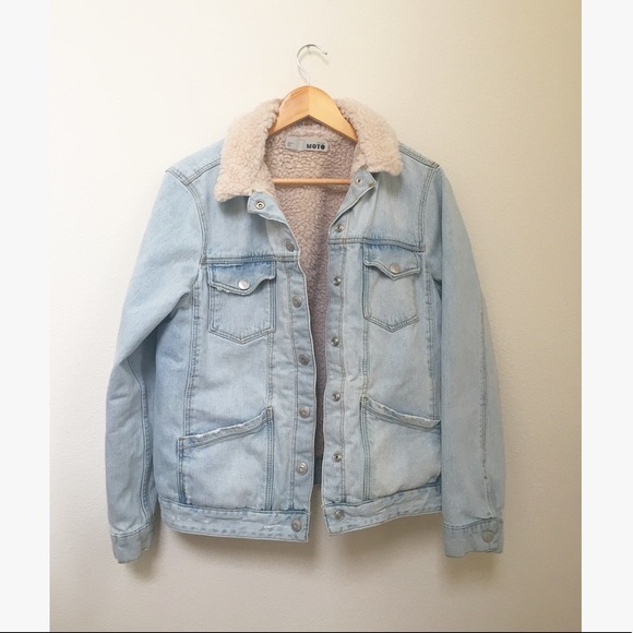 topshop sherpa denim jacket